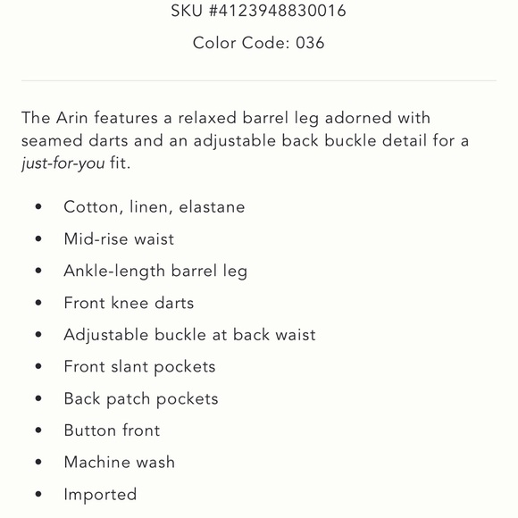 Anthropologie Pilcro Arin Mid Rise Button Front Barrel Linen Blend NWT Sz 32P - Picture 14 of 14